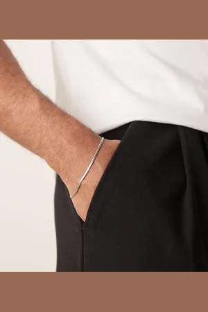 ASOS Pulsera estilo cadena plana de plata de ley de