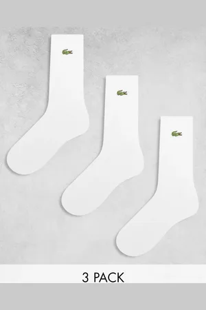 Lacoste Pack de 3 pares de calcetines blancos con logo de