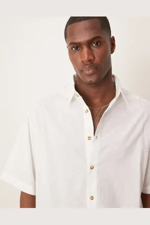 ASOS Camisa blanca de corte cuadrado extragrande de tejido efecto lino de