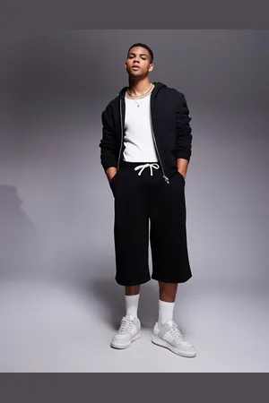 ASOS Pantalones cortos negros de corte alargado extragrande de