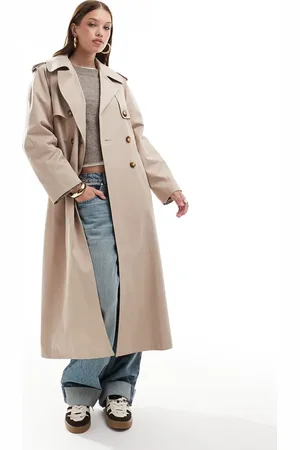 Miss Selfridge Gabardina color extragrande Traditional de -Beis neutro