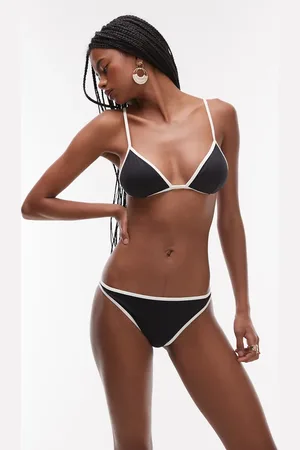 ARKET Braguitas de bikini negras con ribetes color crema en contraste Mix & Match de