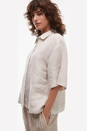 ARKET Camisa de manga corta de lino de -Neutro