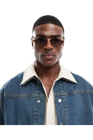 ASOS Gafas de sol efecto carey ovaladas con lentes marrones de