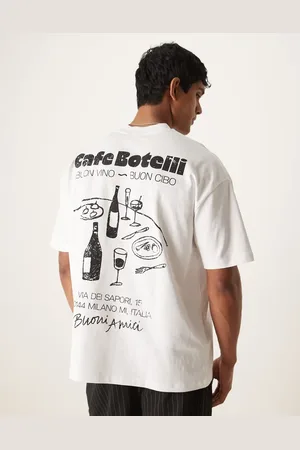ASOS Camiseta blanca extragrande con estampado gráfico "Cafe" de