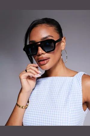ASOS Gafas de sol negras de estilo aviador angular de