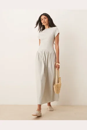 ASOS Vestido largo a de estilo camiseta con cintura baja de -Multicolor