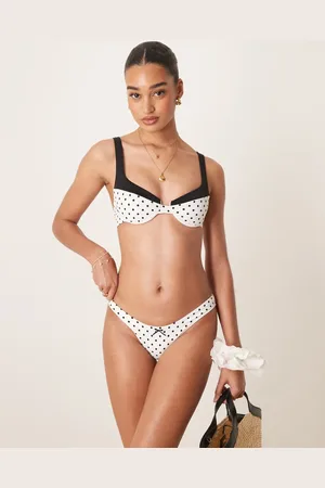 Free Society Braguitas de bikini de pernera alta con lunares en de