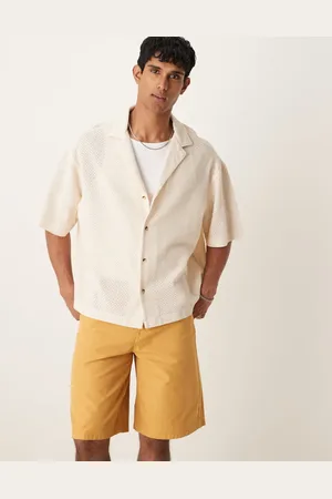 ASOS Camisa color de corte cuadrado extragrande de tejido texturizado de -Neutro