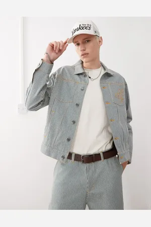 New Era Chaqueta vaquera con raya diplomática de (parte de un conjunto)
