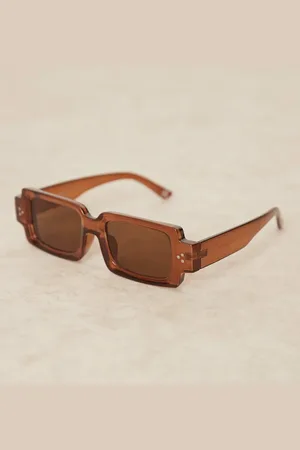 ASOS Gafas de sol cristalino rectangulares con lentes marrones de