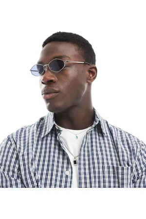 ASOS Gafas de sol plateadas hexagonales de metal con lentes ahumadas de