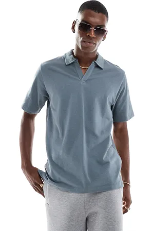 JACK & JONES Polo azul de canalé de