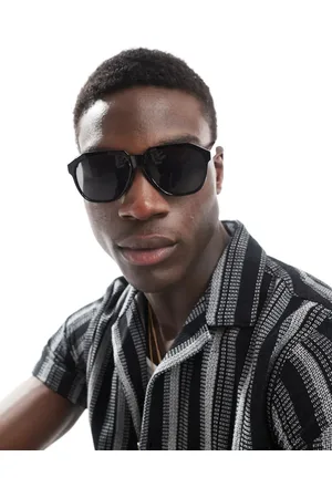 ASOS Gafas de sol negras redondas extragrandes con lentes ahumadas de