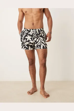 Abercrombie & Fitch Shorts de baño de 5" con estampado de hojas monocromáticas de -Verde