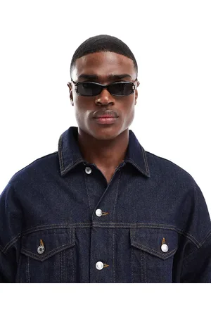 ASOS Gafas de sol negras de estilo deportivo con lentes grises para festivales de