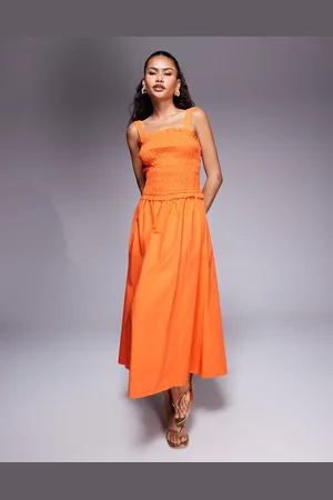 River Island Vestido midi fruncido de