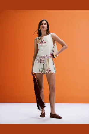 ASOS Mono corto con , diseño de dos capas y espalda abierta de -Multicolor