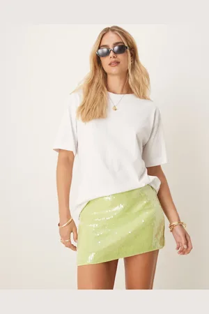 Abercrombie & Fitch Falda pantalón verde de lentejuelas de