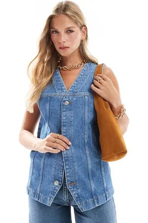 ASOS Chaleco vaquero medio extragrande de