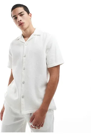 Only & Sons Camisa color crudo holgada de punto gofrado de (parte de un conjunto)-Blanco