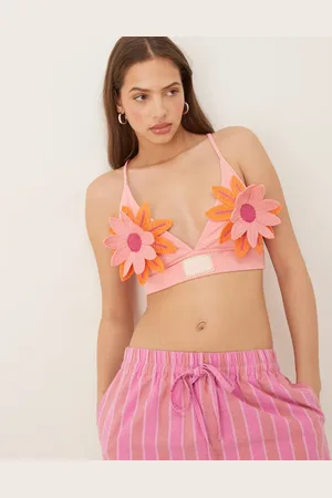 adidas Bralette con flores de croché de -Blanco