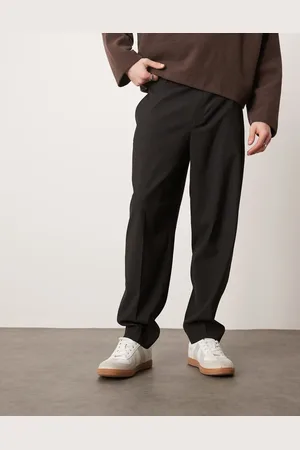 ASOS Pantalones de vestir negros de corte tapered holgado de