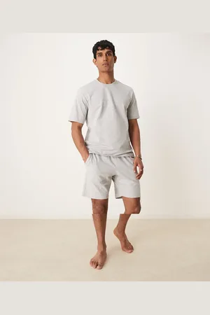 MANGO Pijama de camiseta y pantalones cortos de punto liso de