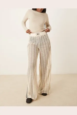 adidas Pantalones de chándal blancos de croché de