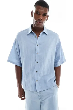 ASOS Camisa de corte estándar de bambula texturizada de