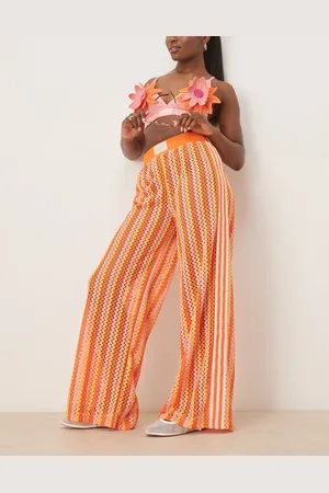 adidas Pantalones de chándal rosas y naranjas de croché de