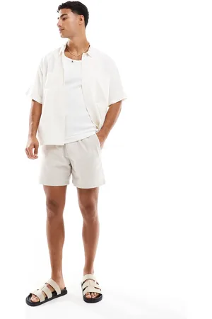 Hollister Pantalones cortos de lino texturizado de -Blanco