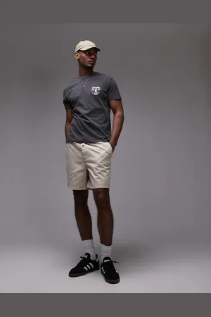 Tommy Hilfiger Pantalones cortos blanco hueso sueltos de sarga de