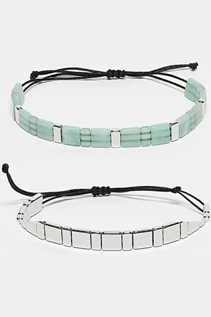 Reclaimed Pack de 3 pulseras de cuentas unisex de