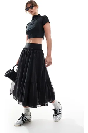 adidas Falda negra de estilo ballet de tul de