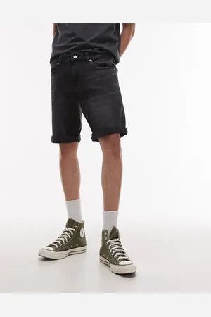 Tommy Hilfiger Pantalones cortos vaqueros negros de corte slim con bajos vueltos Ronnie de