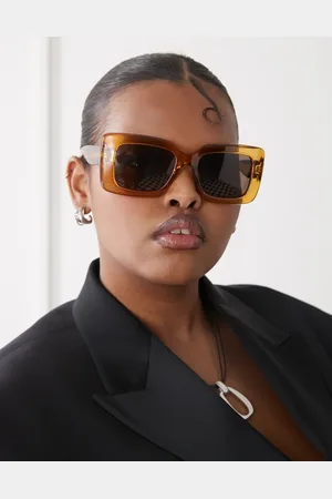 Reclaimed Gafas de sol marrones extragrandes y cuadradas de