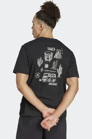 adidas Camiseta negra con estampado gráfico Polygiene de