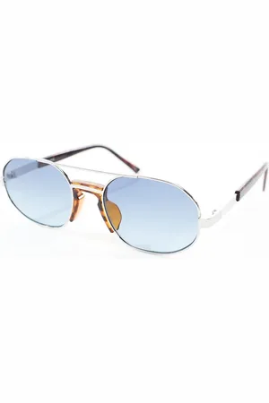 ASOS Gafas de sol plateadas de estilo aviador de metal con lentes azules de