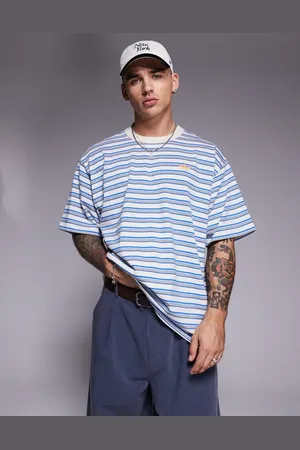 adidas Camiseta azul a rayas de
