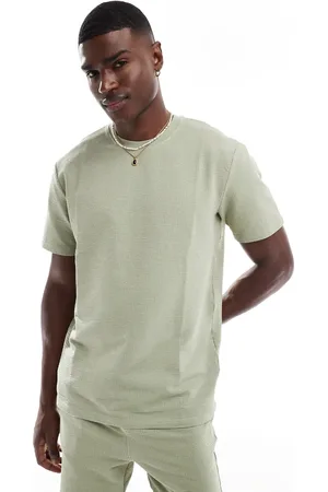 Only & Sons Camiseta verde salvia de manga corta de tejido gofrado de (parte de un conjunto)