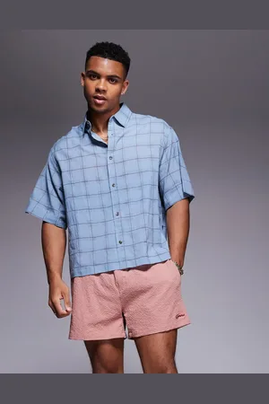 ASOS Camisa a cuadros de corte cuadrado con solapas de