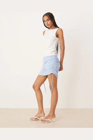 Abercrombie & Fitch Minifalda con detalle fruncido de malla de
