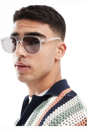 ASOS Gafas de sol transparentes de estilo aviador con lentes ahumadas de