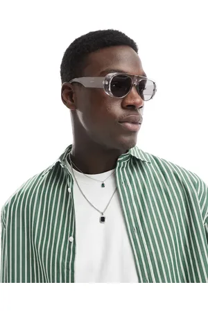 ASOS Gafas de sol transparentes de estilo aviador con lentes ahumado de