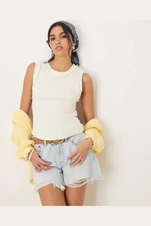 Free People Camiseta blanca sin mangas Kate de