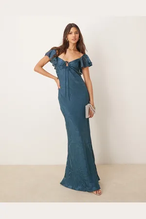 ASOS Vestido largo con mangas fluidas de devoré de