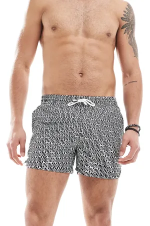 Aray Shorts de baño negros y blancos con estampado geométrico de -Multicolor