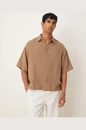 ASOS Camisa de corte estándar de bambula texturizada de