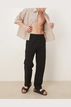 SELECTED Pantalones negros de corte recto de sirsaca de